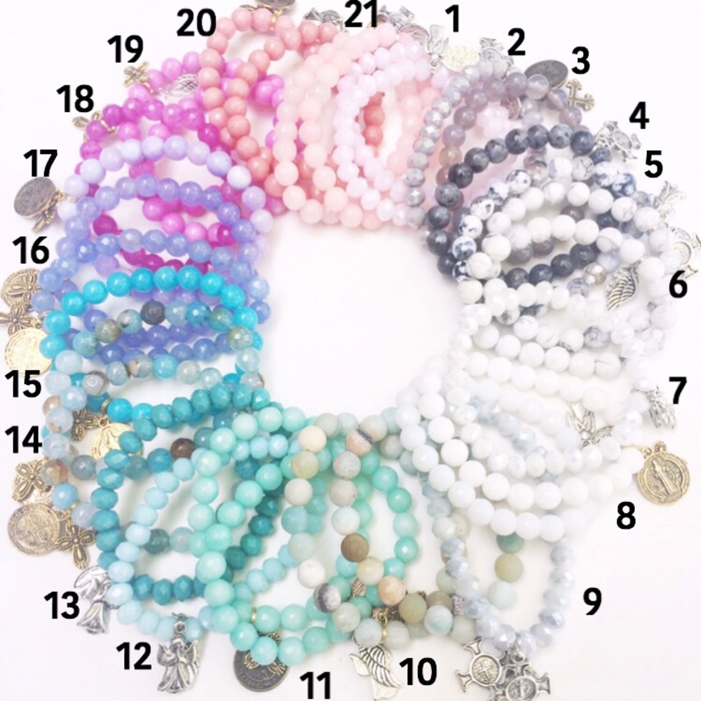 Gemstone Charm Bracelets. 1 for $8 or 3 for $18